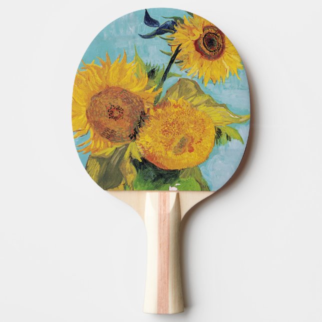 Raquette De Ping Pong Vincent Van Gogh - Trois tournesols dans un vase (Devant)