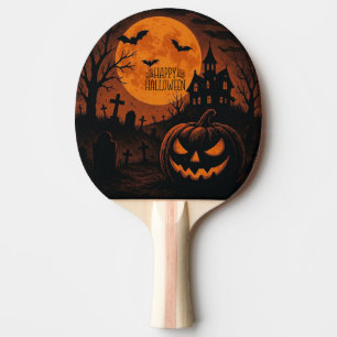 Raquette De Ping Pong Vintage, classique Happy Halloween citrouille