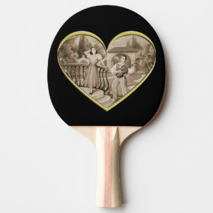 Raquette De Ping Pong Vintage couple Romance, homme et femme amour