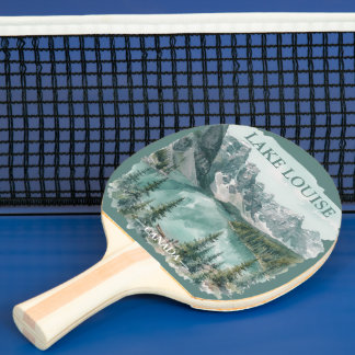 Raquette De Ping Pong Vintage Lake Louise Canada Travel Graphic