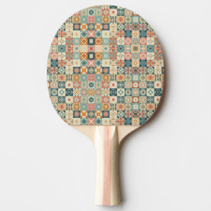 Raquette De Ping Pong Vintage, patchwork, paré