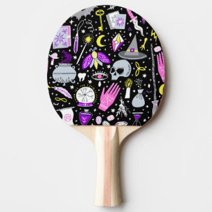 Raquette De Ping Pong Vintage tartan brun-orange.
