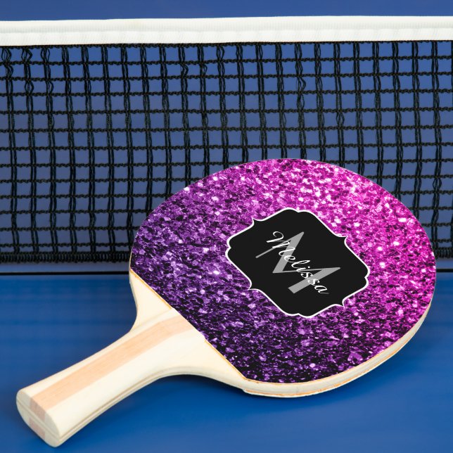 Raquette De Ping Pong Violet rose ombre faux parties scintillant scintil (Insitu)