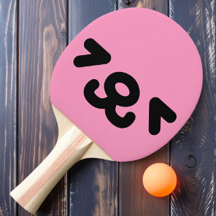 Raquette De Ping Pong Visage de chiot heureux rose clair