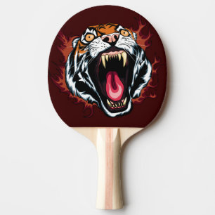 Raquette De Ping Pong Visage de tigre en colère