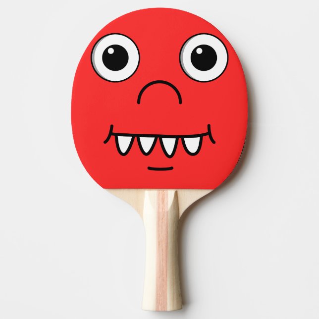 Raquette De Ping Pong Visage drôle de bande dessinée (Devant)