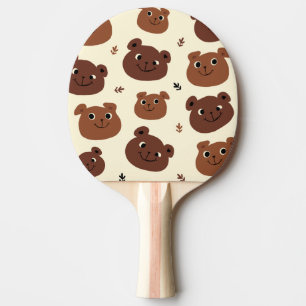 Raquette De Ping Pong Visage drôle d'ours