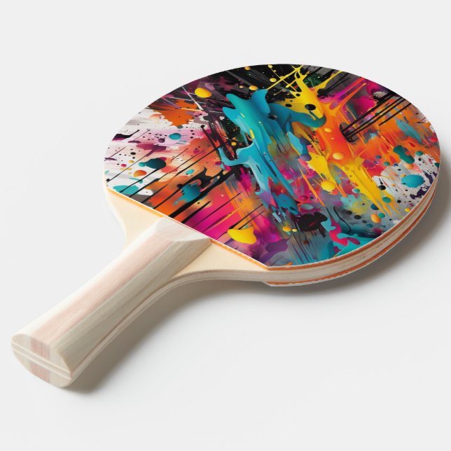 Raquette De Ping Pong Vivid Chaos Splash Graffiti (Devant Angle)
