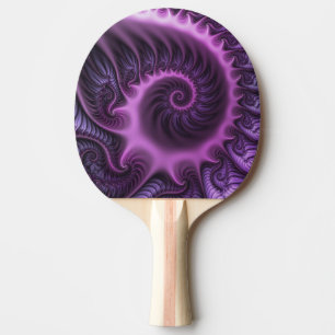 Raquette De Ping Pong Vivid Cool Abstrait rose violet Fractal Art Spiral