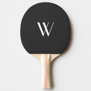 Raquette De Ping Pong Votre monogramme en noir et blanc