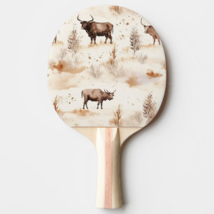 Raquette De Ping Pong Western Highland Cows Cowboy Cowboy