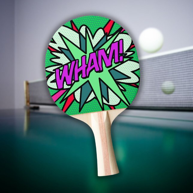 Raquette De Ping Pong WHAM Modern Cool amusant Comic Book (WHAM Modern Cool Fun Comic Book Ping Pong Paddle)