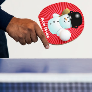 Raquette De Ping Pong Xmas Snowman