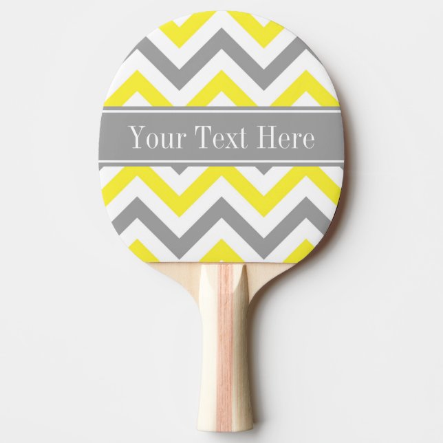 Raquette De Ping Pong Yellow Dk Gray White LG Chevron Gray Nom Monogram (Devant)