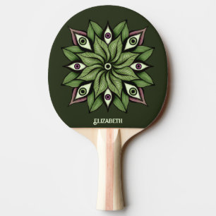 Raquette De Ping Pong Yeux Psychédéliques Mandala - Trippy Floral à deux