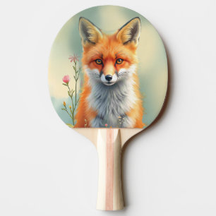 Raquette De Ping Pong Yeux saisissants d'un renard roux rusé  