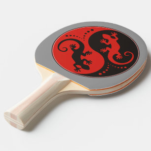 Raquette De Ping Pong YIN & YANG Geckos black red + your background idea