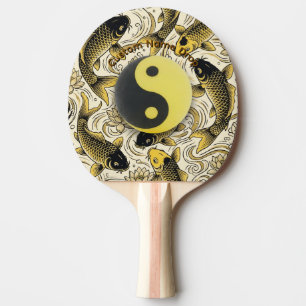Raquette De Ping Pong Ying Yang, boule de tennis de table Zen, carpe koï