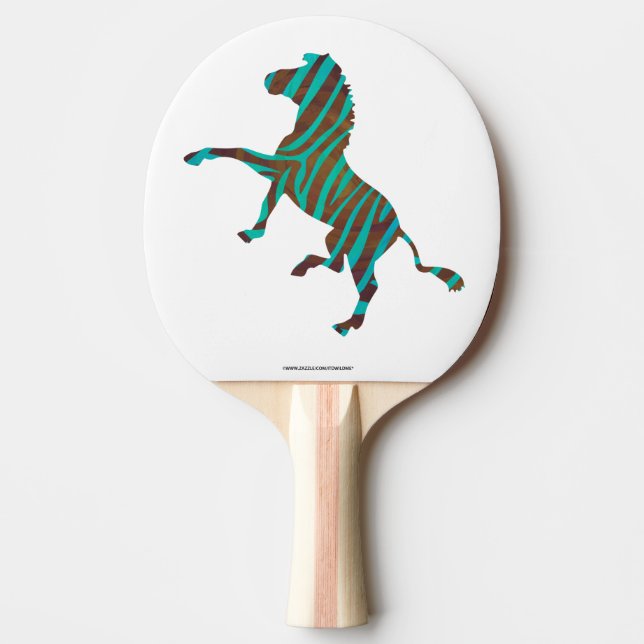 Raquette De Ping Pong Zebra Black et Green Print (Devant)
