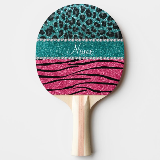 Raquette De Ping Pong Zèbre nommé fait sur commande de parties (Devant)