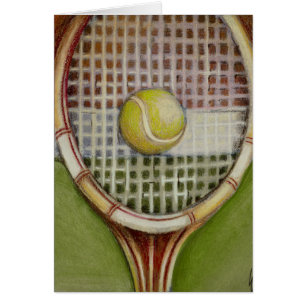 Raquette de tennis avec la boule s'étendant sur la