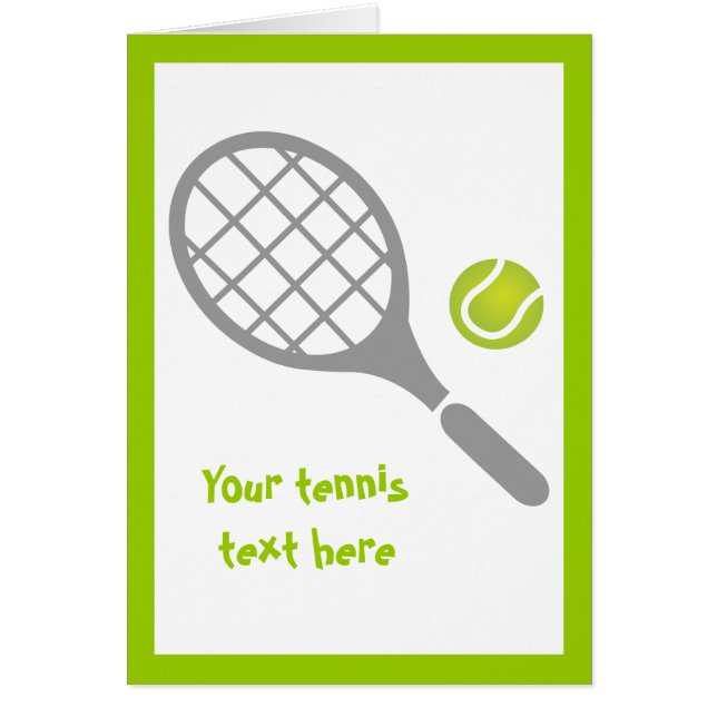 Raquette de tennis et carte de voeux verticale bou (Devant)