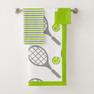 Raquette et balle de tennis, bordure et monogramme