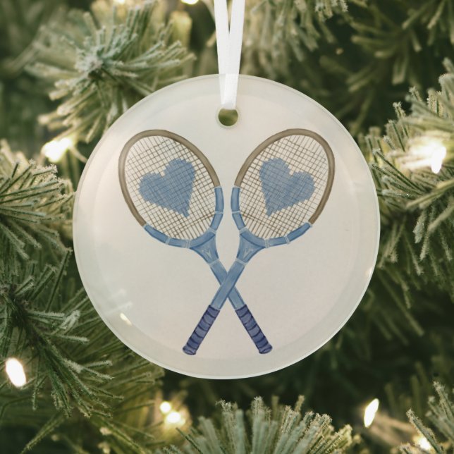 Raquettes Bleues De Tennis Avec Ornement Coeur En  (Insitu)