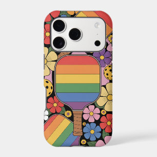 Raquettes de Pickleball Arc-en-Ciel avec Fleur de