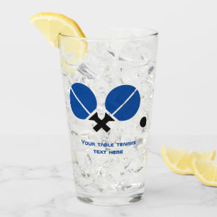 Raquettes de ping-pong et boule en noir, verre ble