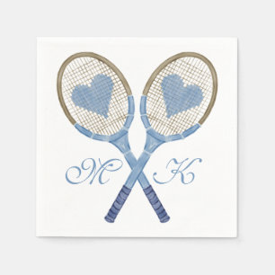 Raquettes De Tennis Bleu Avec Serviettes En Papier