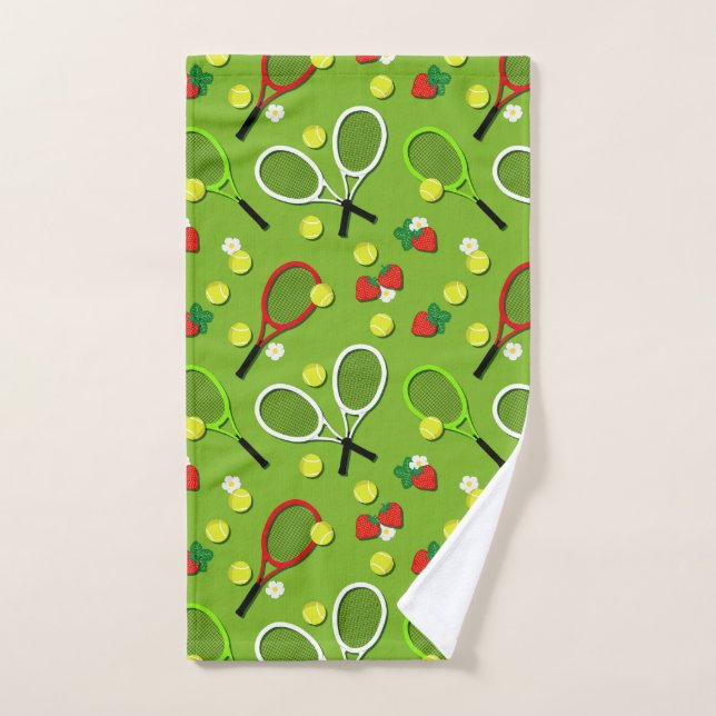 Raquettes de tennis et balles de tennis à motif (Serviette à main)