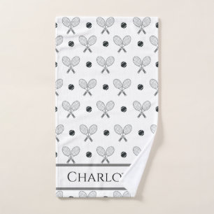 Raquettes et balles de tennis croisées Motif simpl