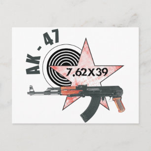 RARE AK-47 RUSSIAN ARMY KALASHNIKOV GUN MILITARY POSTCARD