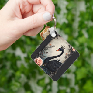 Rare as a black swan, timeless as true love.  keychain