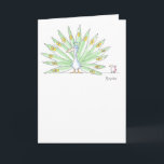 RARE BIRD Boynton Card<br><div class="desc">A somewhat basic bird stands in awe of a calmly perfect peacock. A 1975 Boynton Classic redrawn,  now that she pretty much knows how to control the ink pen.</div>