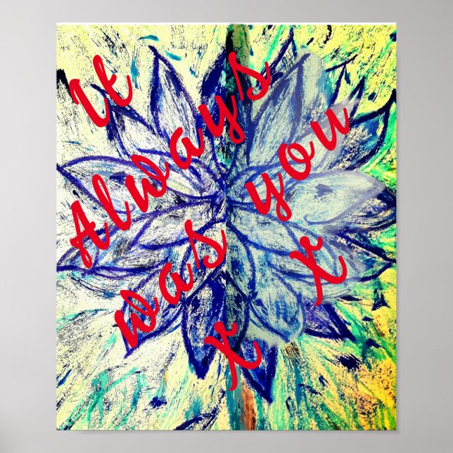 Rare Blue Dahlia Flower Poster (Front)