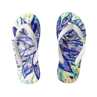 Rare Blue Dalhia Kid's Flip Flops