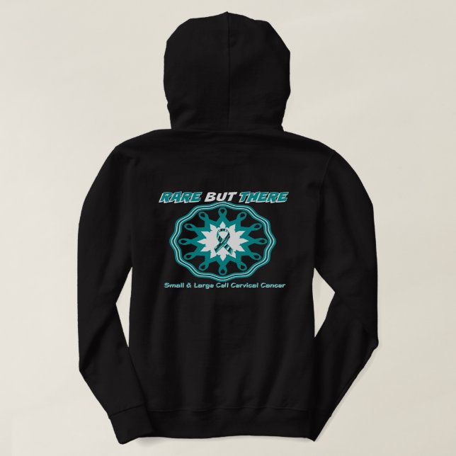 Rare but there! small/large cervical cancer teal 2 hoodie (Design Back)