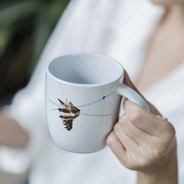 Rare butterfly on Murex seashell poem taking off Latte Mug (Creator Uploaded)