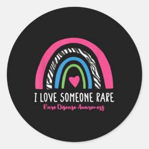 Rare Disease Awareness - I Love Someone Rare Zebra Classic Round Sticker