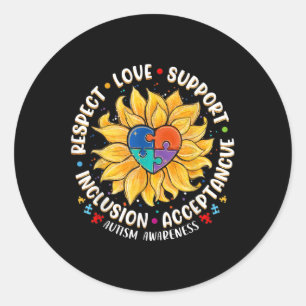 Rare Disease Awareness Shirt Autism Mom Dad  Classic Round Sticker