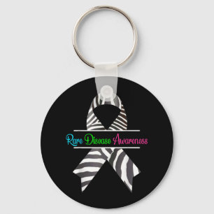 Rare Disease Awareness Shirt - Zebra Rare Disease  Keychain