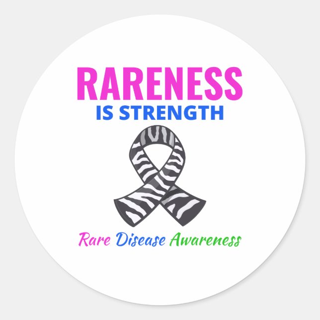 Rare Disease Awareness Strength in Rareness Classic Round Sticker (Front)