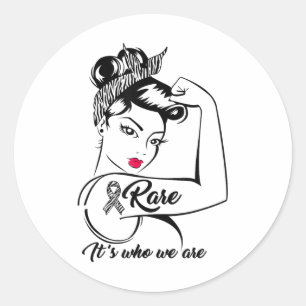 Rare Disease Awareness Warrior Zebra Ribbon Strong Classic Round Sticker