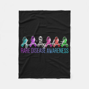 Rare Disease Awareness Zebra Ribbon Chronic Diseas Fleece Blanket