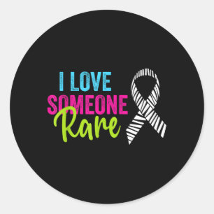 Rare Disease Awareness Zebra Ribbon Love Someone Classic Round Sticker