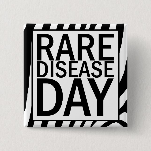 Rare Disease Day button (zebra print) (Front)