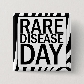 Rare Disease Day button (zebra print)