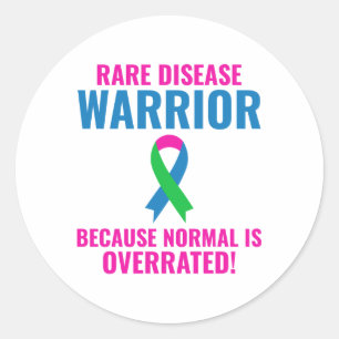 Rare Disease Warrior Empowering Awareness Classic Round Sticker